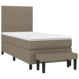 Sommier à lattes de lit avec matelas Taupe 90x200 cm Tissu