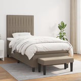 Sommier à lattes de lit avec matelas Taupe 90x200 cm Tissu