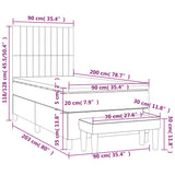 Sommier à lattes de lit avec matelas Crème 90x200 cm Tissu