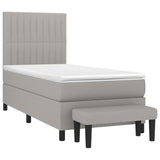 Sommier à lattes de lit avec matelas Gris clair 100x200cm Tissu