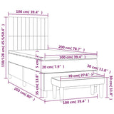 Sommier à lattes de lit avec matelas Gris clair 100x200cm Tissu