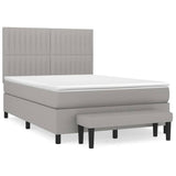 Sommier à lattes de lit avec matelas Gris clair 140x190cm Tissu