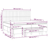 Sommier à lattes de lit avec matelas Gris foncé 200x200cm Tissu