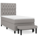 Sommier à lattes de lit avec matelas Gris clair 80x200 cm Tissu