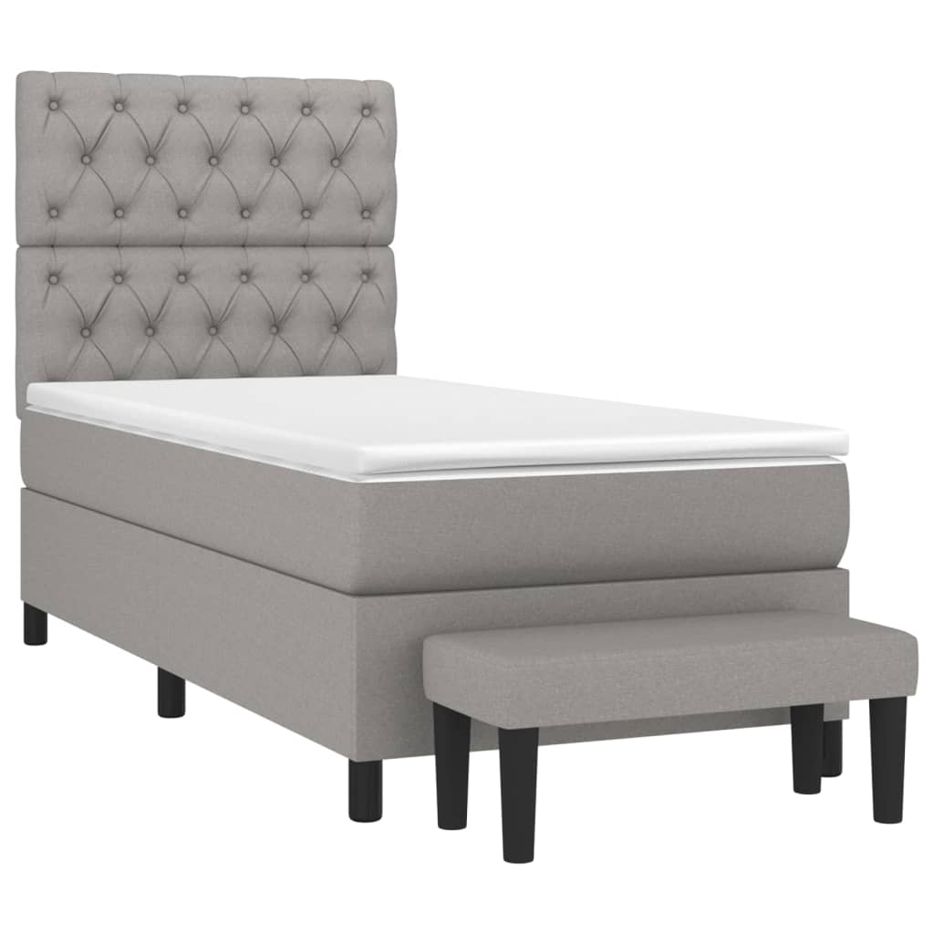 Sommier à lattes de lit avec matelas Gris clair 80x200 cm Tissu