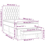 Sommier à lattes de lit avec matelas Gris foncé 90x200 cm Tissu