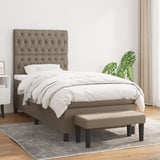 Sommier à lattes de lit avec matelas Taupe 90x200 cm Tissu