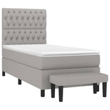 Sommier à lattes de lit avec matelas Gris clair 100x200cm Tissu