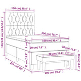 Sommier à lattes de lit avec matelas Gris foncé 100x200cm Tissu