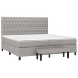 Sommier à lattes de lit avec matelas Gris clair 200x200cm Tissu