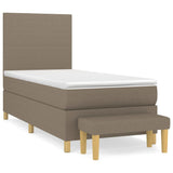 Sommier à lattes de lit avec matelas Taupe 90x190 cm Tissu