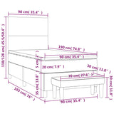 Sommier à lattes de lit avec matelas Taupe 90x190 cm Tissu