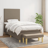 Sommier à lattes de lit avec matelas Taupe 90x190 cm Tissu