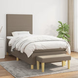 Sommier à lattes de lit avec matelas Taupe 90x200 cm Tissu