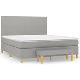 Sommier à lattes de lit avec matelas Gris clair 160x200cm Tissu