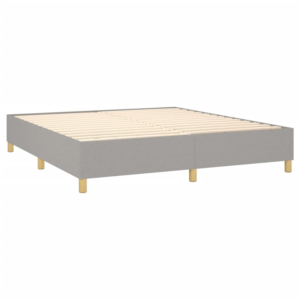 Sommier à lattes de lit avec matelas Gris clair 160x200cm Tissu