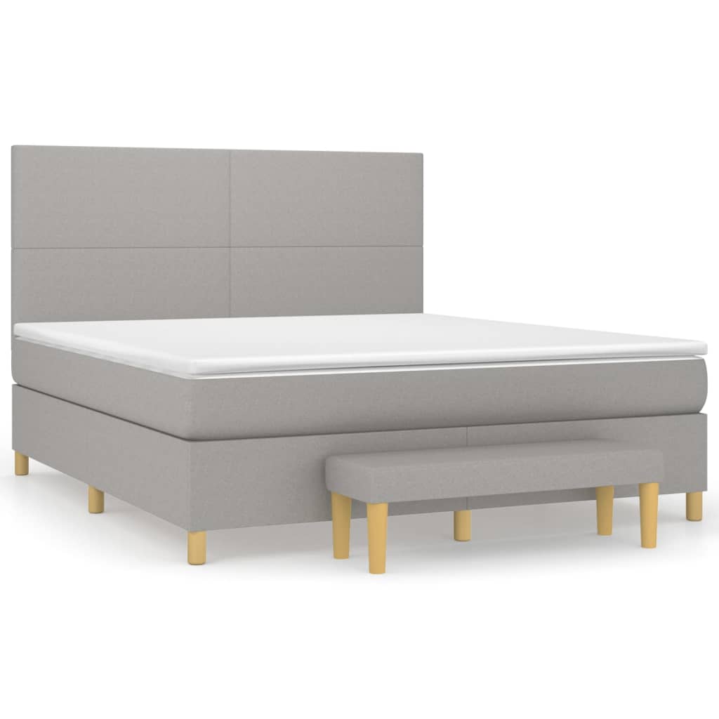 Sommier à lattes de lit avec matelas Gris clair 180x200cm Tissu