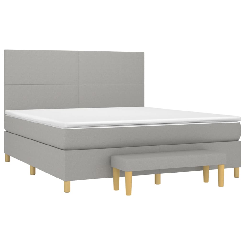 Sommier à lattes de lit avec matelas Gris clair 180x200cm Tissu