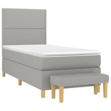 Sommier à lattes de lit avec matelas Gris clair 80x200 cm Tissu