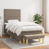 Sommier à lattes de lit avec matelas Taupe 90x190 cm Tissu