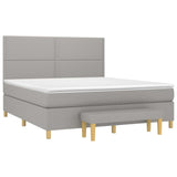 Sommier à lattes de lit avec matelas Gris clair 160x200cm Tissu