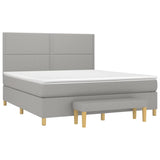 Sommier à lattes de lit avec matelas Gris clair 180x200cm Tissu