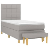 Sommier à lattes de lit avec matelas Gris clair 80x200 cm Tissu