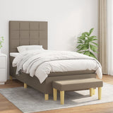 Sommier à lattes de lit avec matelas Taupe 90x190 cm Tissu