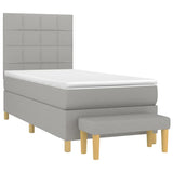 Sommier à lattes de lit avec matelas Gris clair 90x200 cm Tissu