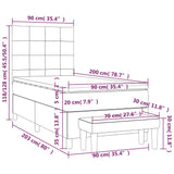 Sommier à lattes de lit avec matelas Gris clair 90x200 cm Tissu