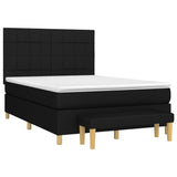 Sommier à lattes de lit avec matelas Noir 140x190 cm Tissu