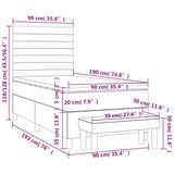 Sommier à lattes de lit avec matelas Taupe 90x190 cm Tissu