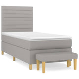 Sommier à lattes de lit avec matelas Gris clair 100x200cm Tissu