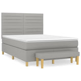 Sommier à lattes de lit avec matelas Gris clair 140x190cm Tissu