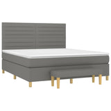 Sommier à lattes de lit avec matelas Gris foncé 160x200cm Tissu