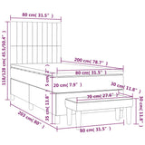 Sommier à lattes de lit avec matelas Gris clair 80x200 cm Tissu