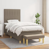 Sommier à lattes de lit avec matelas Taupe 90x190 cm Tissu