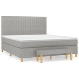 Sommier à lattes de lit avec matelas Gris clair 180x200cm Tissu