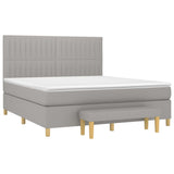 Sommier à lattes de lit avec matelas Gris clair 180x200cm Tissu