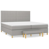 Sommier à lattes de lit avec matelas Gris clair 200x200cm Tissu