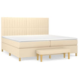 Sommier à lattes de lit avec matelas Crème 200x200 cm Tissu