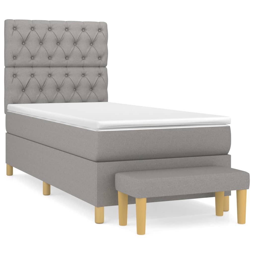 Sommier à lattes de lit avec matelas Gris clair 80x200 cm Tissu