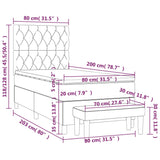 Sommier à lattes de lit avec matelas Gris clair 80x200 cm Tissu