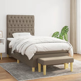 Sommier à lattes de lit avec matelas Taupe 90x200 cm Tissu