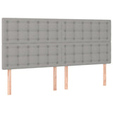 Sommier à lattes de lit avec matelas Gris clair 200x200cm Tissu