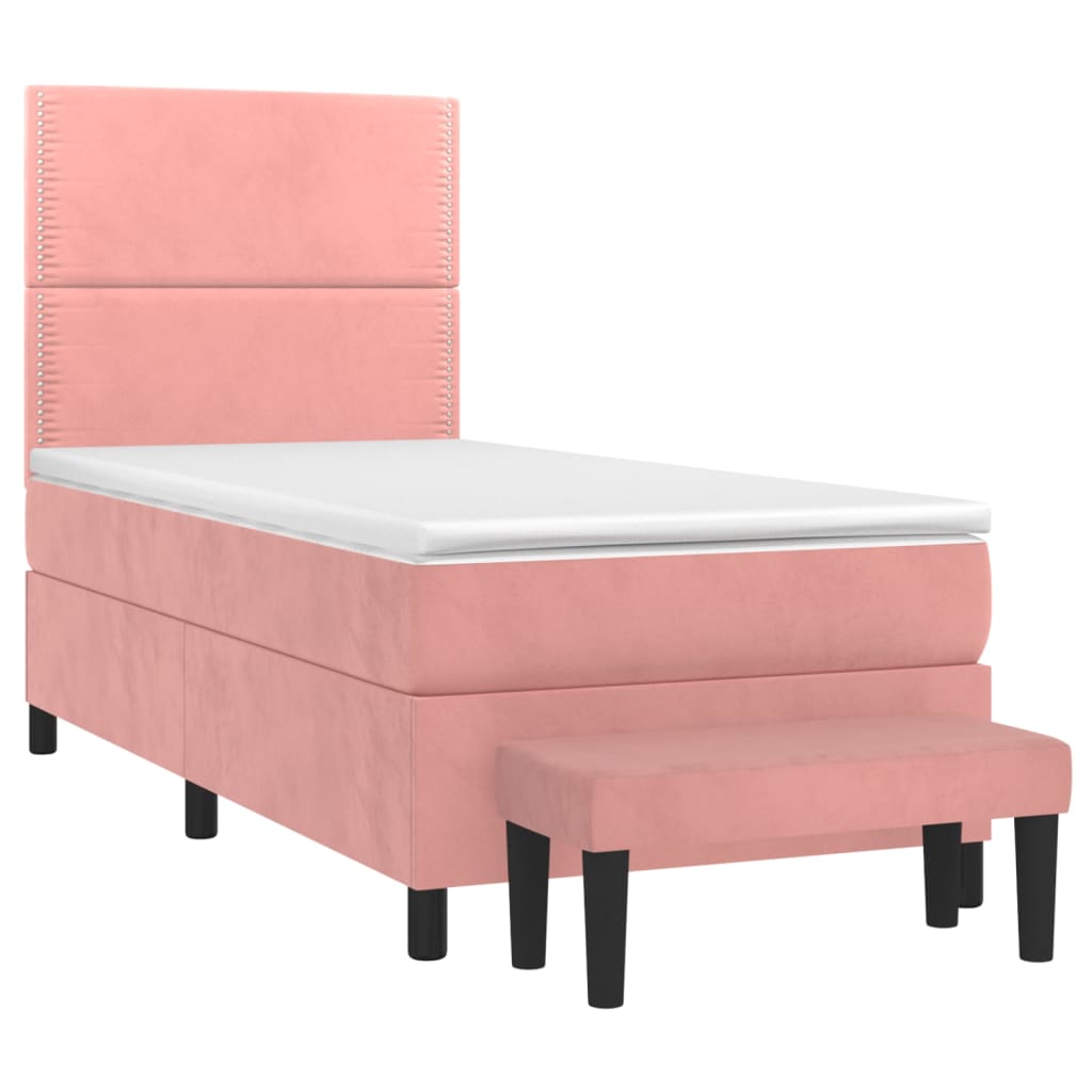 Sommier à lattes de lit avec matelas Rose 90x190 cm Velours