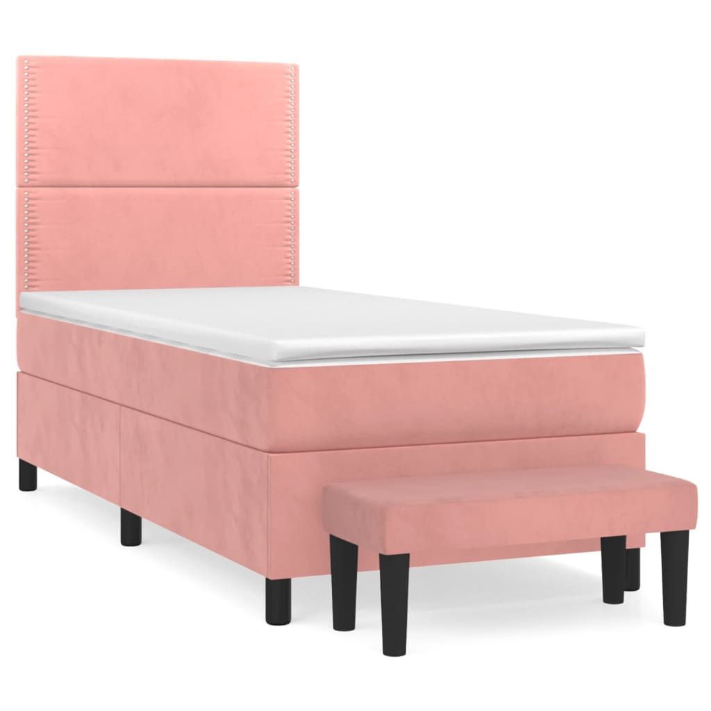 Sommier à lattes de lit avec matelas Rose 100x200 cm Velours