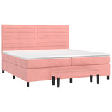 Sommier à lattes de lit avec matelas Rose 200x200 cm Velours