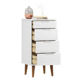 Commode MOLDE Blanc 40x35x82 cm Bois de pin massif