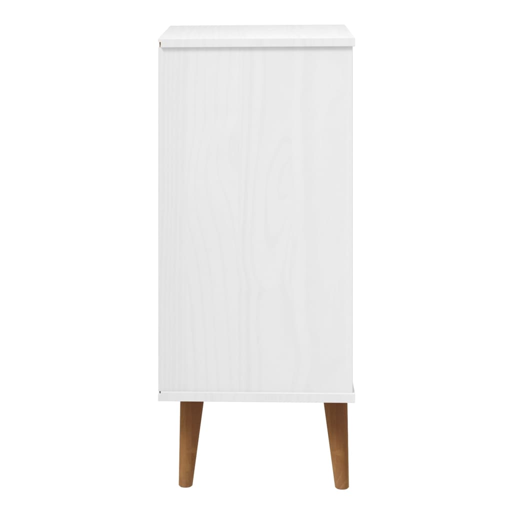 Commode MOLDE Blanc 40x35x82 cm Bois de pin massif